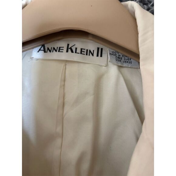 Anne Klein Women's Ivory Silk Jacket Size 10 Vintage Mid-Length Formal - Picture 6 of 11